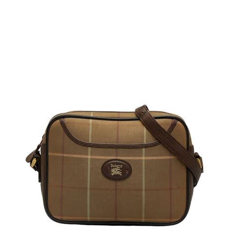 Burberry Plaid Check Canvas Crossbody Bag on SALE 